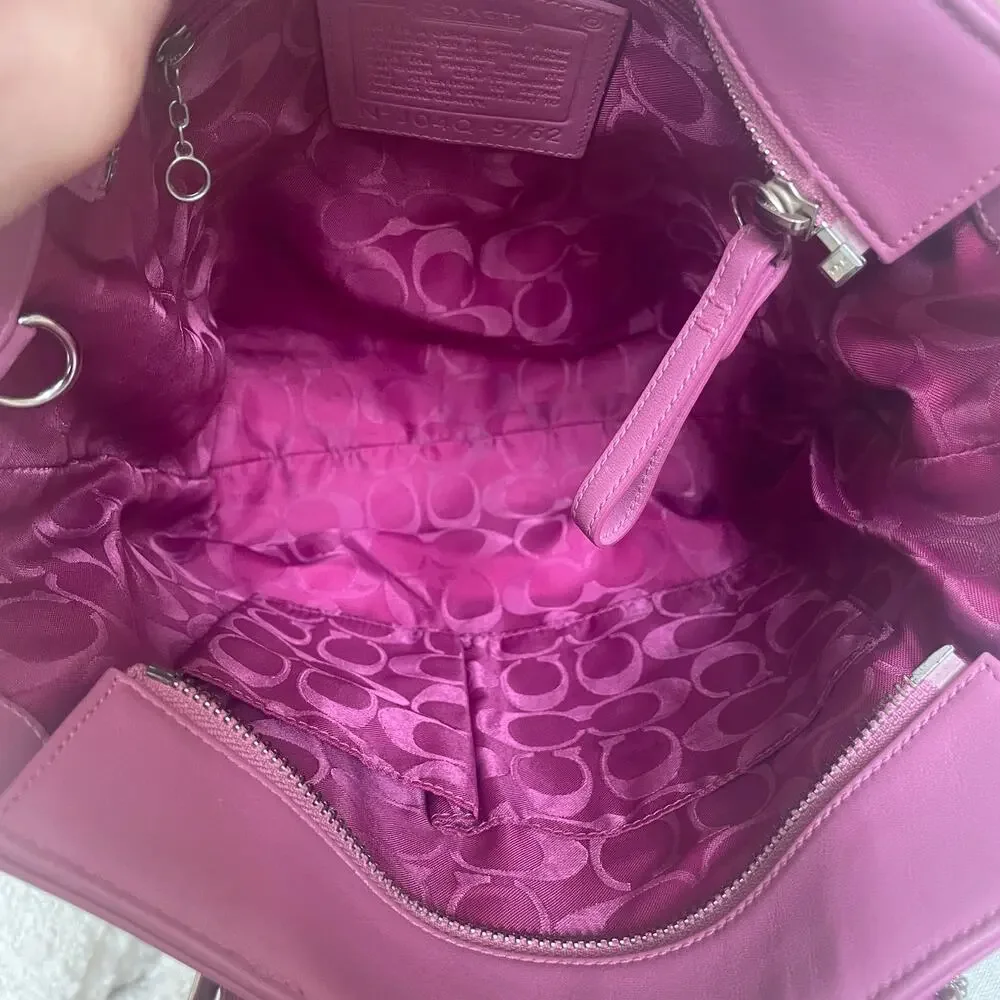 Y2K Pink Coach Leatherware Tote 9762 | Leather Shoulder Bag, Barbiecore